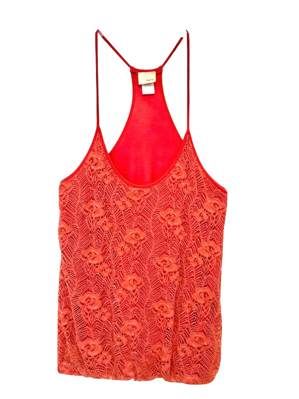 Daytrip Womens Size M Rust Lace Front Lined Racerback Spaghetti Strap Y2K Top